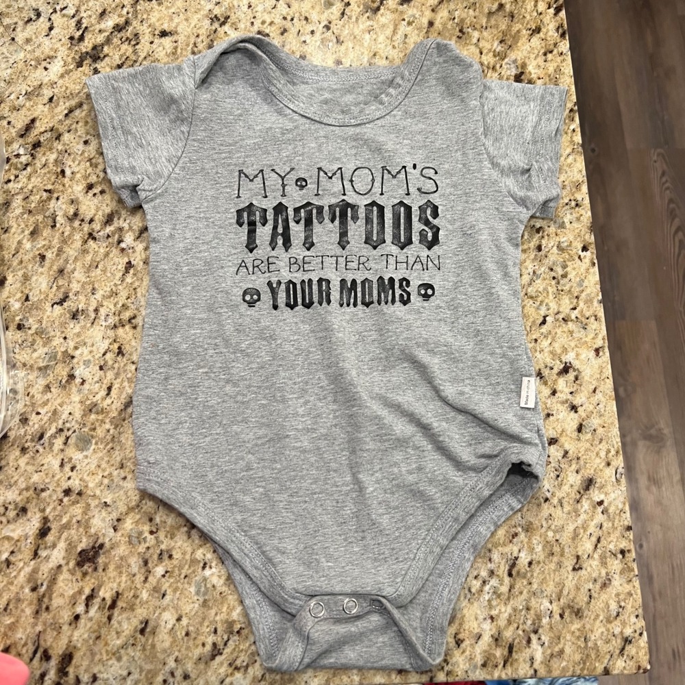 My Moms Tattoos Are‎ Better Than Your Moms Baby Bodysuit Gray 24M